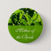 Badge Rond 5 Cm Mère feuille verte de la mariage mariée (Devant)
