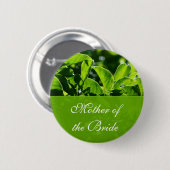 Badge Rond 5 Cm Mère feuille verte de la mariage mariée (Devant & derrière)