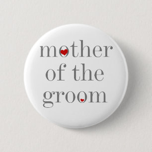 Badge Rond 5 Cm Mère grise des textes de marié