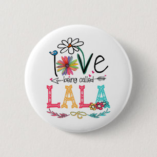 Badge Rond 5 Cm Mère J'Aime Être Appelée Lala Sunflower Anniversai