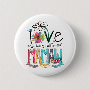 Badge Rond 5 Cm Mère J'Aime Être Appelée Mamaw Sunflower