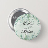 Badge Rond 5 Cm Mère mariée eucalyptus verdure bois (Devant & derrière)