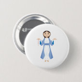 Badge Rond 5 Cm Mère Mary avec le chapelet (Devant & derrière)