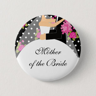 Badge Rond 5 Cm Mère nuptiale de partie du bouton de jeune