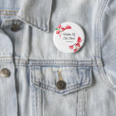 Badge Rond 5 Cm Mère rose de la mariée Floral Bouton blanc (En situation)