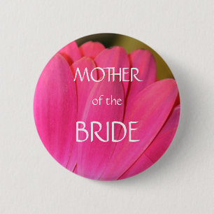 Badge Rond 5 Cm Mère rose de pétales de Gerbena du bouton de jeu