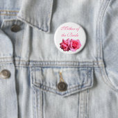 Badge Rond 5 Cm mère rose rose de la mariée mariage (En situation)