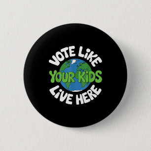 Badge Rond 5 Cm Mère terre environnementaliste changement climatiq