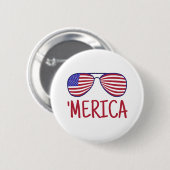 Badge Rond 5 Cm 'Merica 4 juillet lunettes (Devant & derrière)