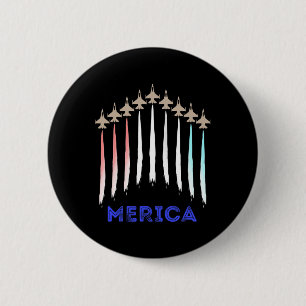Badge Rond 5 Cm Merica America Jet Flag Trump Patriot Vétérinaire 