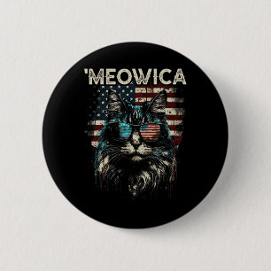 Badge Rond 5 Cm Merica Patriotique Maine Coon Chat