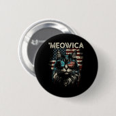 Badge Rond 5 Cm Merica Patriotique Maine Coon Chat (Devant & derrière)