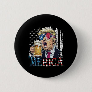 Badge Rond 5 Cm Merica Trump 4 juillet drôle de bière hommes W