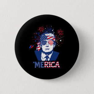 Badge Rond 5 Cm Merica Trump 4 juillet heureux Trump Drapeau améri