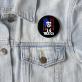 Badge Rond 5 Cm Merica Trump 4 juillet heureux Trump Drapeau améri (En situation)
