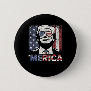 Badge Rond 5 Cm Merica Trump 4 juillet heureux Trump Drapeau améri