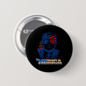 Badge Rond 5 Cm Merica Trump 4 juillet heureux Trump Drapeau améri (Devant & derrière)