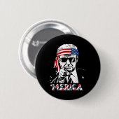 Badge Rond 5 Cm Merica Trump 4 juillet heureux Trump Drapeau améri (Devant & derrière)