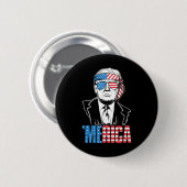Badge Rond 5 Cm Merica Trump 4 juillet heureux Trump Drapeau améri (Devant & derrière)
