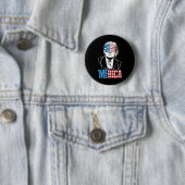 Badge Rond 5 Cm Merica Trump 4 juillet heureux Trump Drapeau améri (En situation)