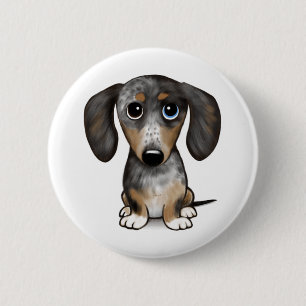 Badge Rond 5 Cm Merle Dapple Dachshund mignon chien Wiener
