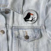 Badge Rond 5 Cm Merle Goth Raven/corneille (En situation)