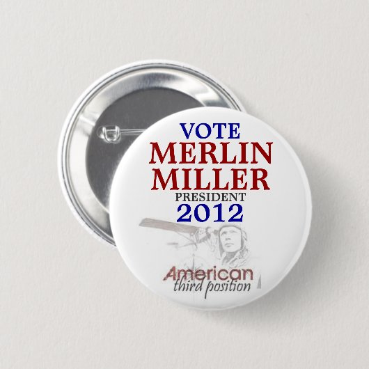 Badge Rond 5 Cm MERLIN Miller 2012 (Devant & derrière)
