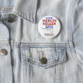 Badge Rond 5 Cm MERLIN Miller 2012 (En situation)