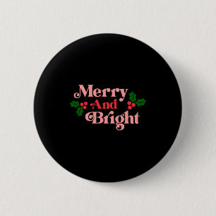 Badge Rond 5 Cm Merry And Bright Clic Vacances Tygraphie Tout-Peti