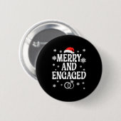 Badge Rond 5 Cm Merry And Engaged Couple Christmas Matching Pajama (Devant & derrière)
