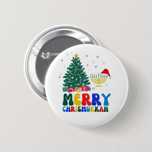 Badge Rond 5 Cm Merry Chrismukkah (Devant & derrière)
