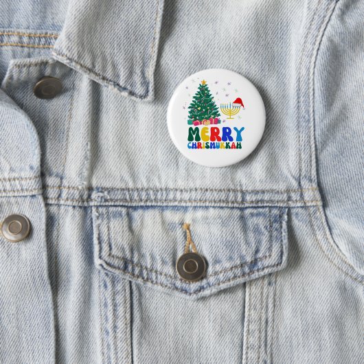 Badge Rond 5 Cm Merry Chrismukkah (En situation)