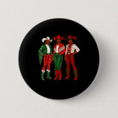 Badge Rond 5 Cm Merry Christmas African American Afro Cowgirl West (Devant)