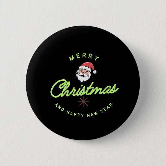 Badge Rond 5 Cm Merry Christmas and Happy New Year (Devant)
