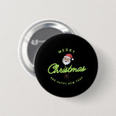 Badge Rond 5 Cm Merry Christmas and Happy New Year (Devant & derrière)