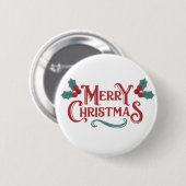 Badge Rond 5 Cm Merry Christmas Button – Holiday Cheer Accessory (Devant & derrière)