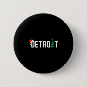 Badge Rond 5 Cm Merry Christmas Detroit Happy Holidays Michigan Sa (Devant)