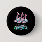 Badge Rond 5 Cm Merry Christmas Flamingo Squad Trocal Style (Devant)