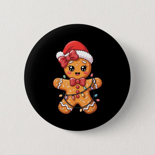 Badge Rond 5 Cm Merry Christmas Gingerbread (Devant)