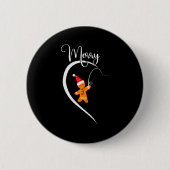Badge Rond 5 Cm Merry Christmas Gingerbread Fishing Lover Couple C (Devant)