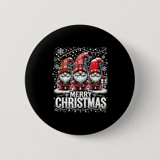 Badge Rond 5 Cm Merry Christmas Gnome Funny Family Christmas (Devant)