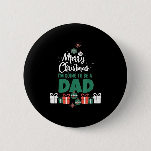 Badge Rond 5 Cm Merry Christmas I'm Going To Be A Dad Pregnant Wif (Devant)