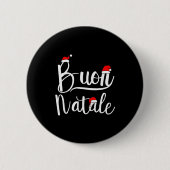 Badge Rond 5 Cm Merry Christmas In Italian Buon Natale (Devant)