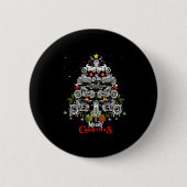 Badge Rond 5 Cm Merry Christmas Motorcycle Tree Christmas Lights B (Devant)