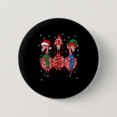 Badge Rond 5 Cm Merry Christmas Nk Flamingo Santa Hat Matching Fam (Devant)