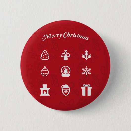 Badge Rond 5 Cm Merry Christmas Popular Icons set (Devant)