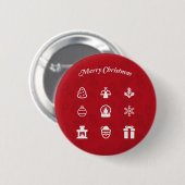 Badge Rond 5 Cm Merry Christmas Popular Icons set (Devant & derrière)
