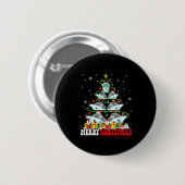 Badge Rond 5 Cm Merry Christmas Reindeer Elf Santa Cruise Ships Xm (Devant & derrière)