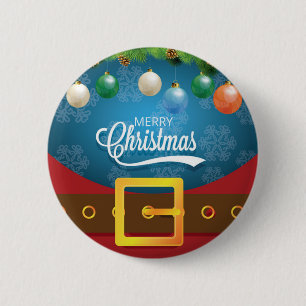 Badge Rond 5 Cm Merry Christmas Santa Suit