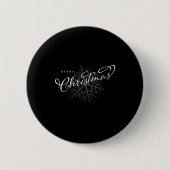 Badge Rond 5 Cm Merry Christmas Silver Snowflake  (Devant)